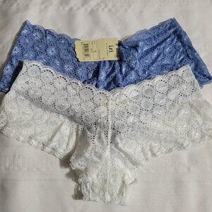 L.E.I Lace Hipster Panty Pack Choice Size 6 7 8 NWT White Blue
